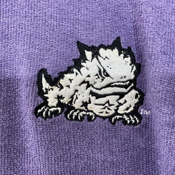 TCU Horned Frogs Terry Cloth Athleisure Top women’s S Purple embroidered logo - Picture 2 of 12